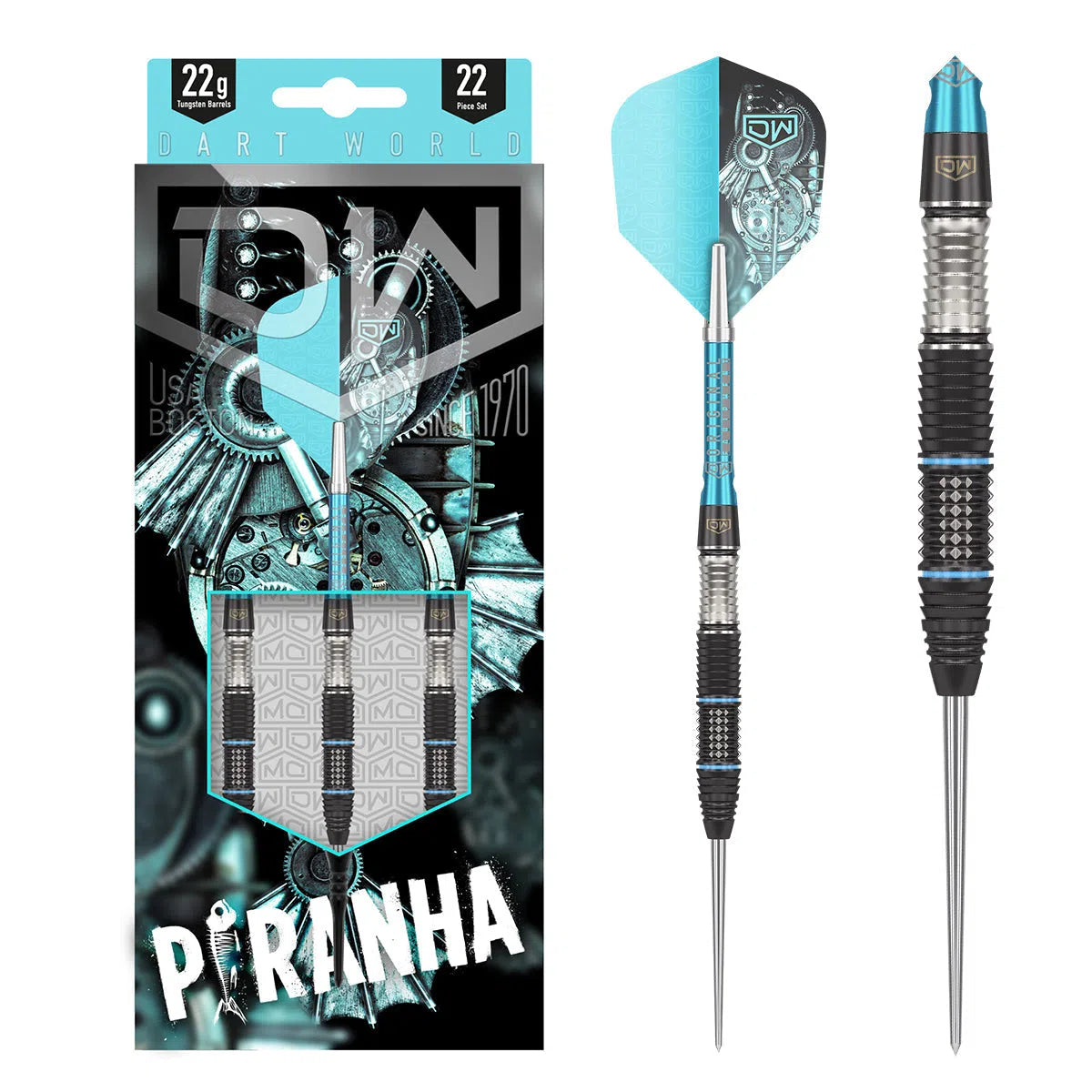 DW Piranha 02 90% Tungsten Steel Tip Darts