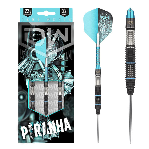 DW Piranha 02 90% Tungsten Steel Tip Darts-1-22 GRAM-Premier Darts