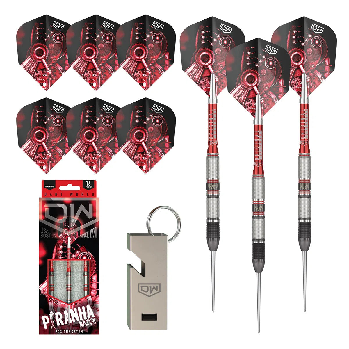 DW Razor Piranha 02 90% Tungsten Steel Tip Darts