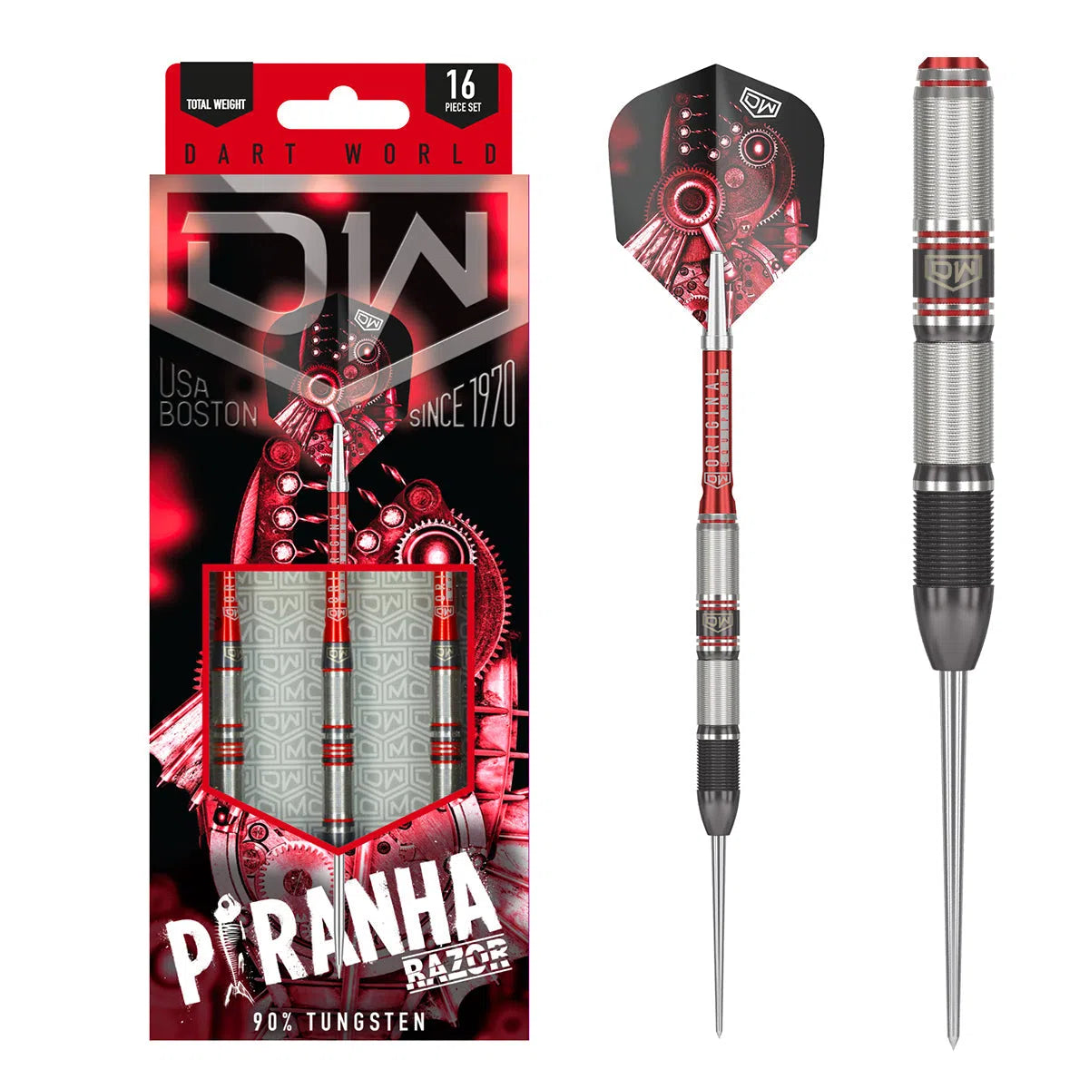 DW Razor Piranha 02 90% Tungsten Steel Tip Darts