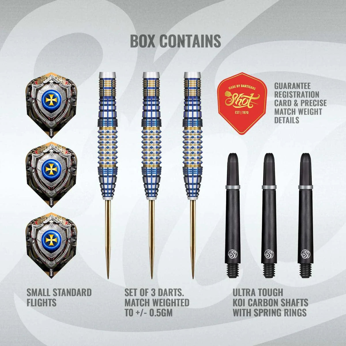 Shot Future Knights Darkstar 90% Tungsten Steel Tip Darts-4-23 GRAM-Premier Darts