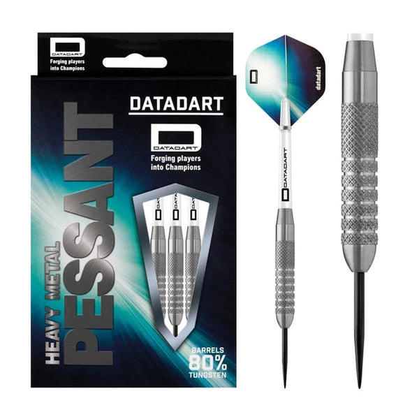 DataDart Heavy Metal Pessant 80% Tungsten Steel Tip Darts-1-Ringed 34 GRAM-Premier Darts