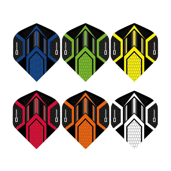 DataDart Hex Black Standard No2 Flights-1-Blue-Premier Darts