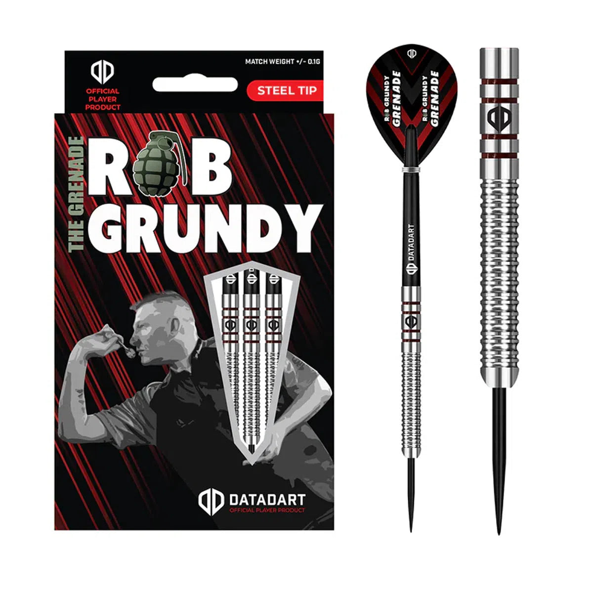 DataDart Rob Grundy 90% Tungsten Steel Tip Darts