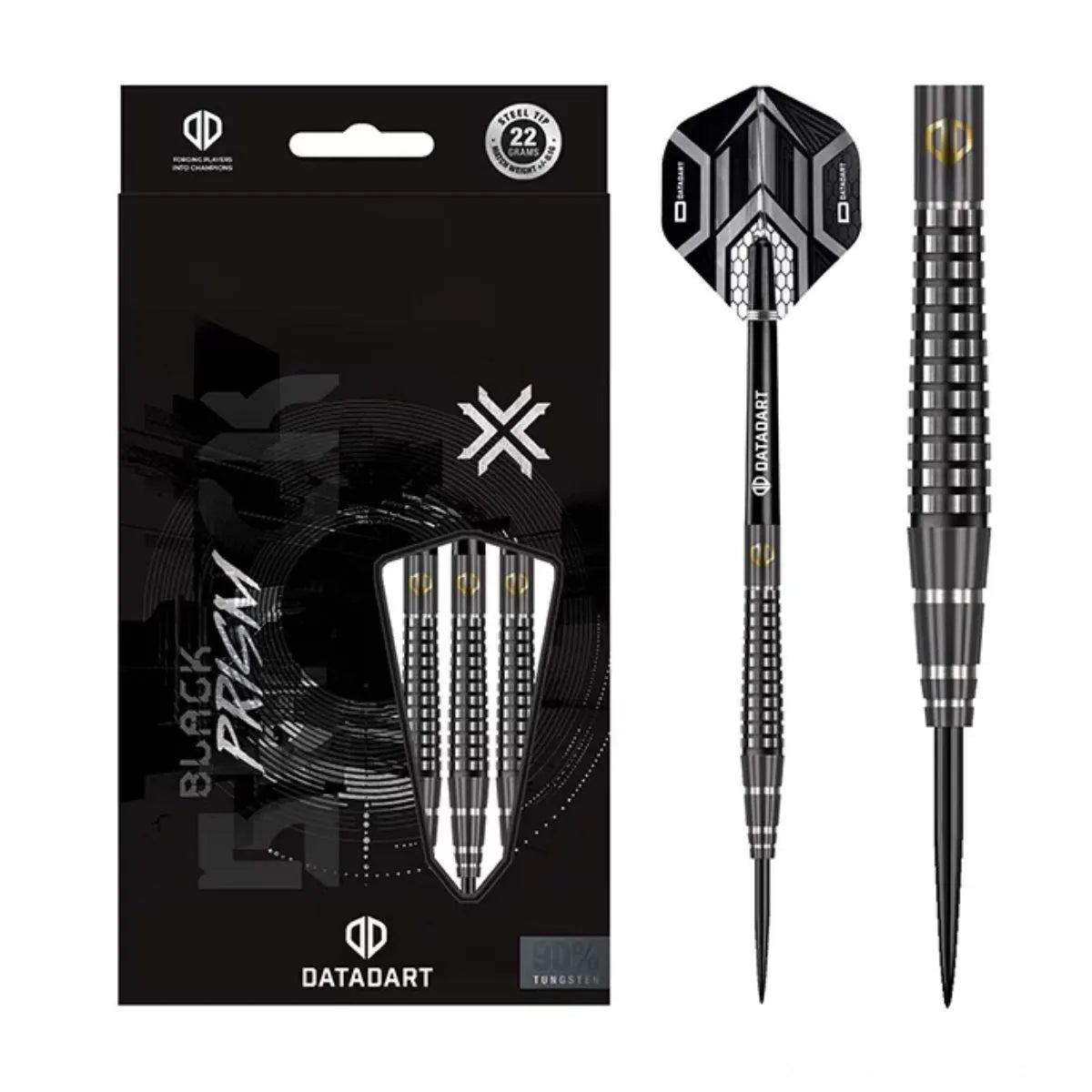 DataDart Black Prism 90% Tungsten Steel Tip Darts-1-22 GRAM-Premier Darts