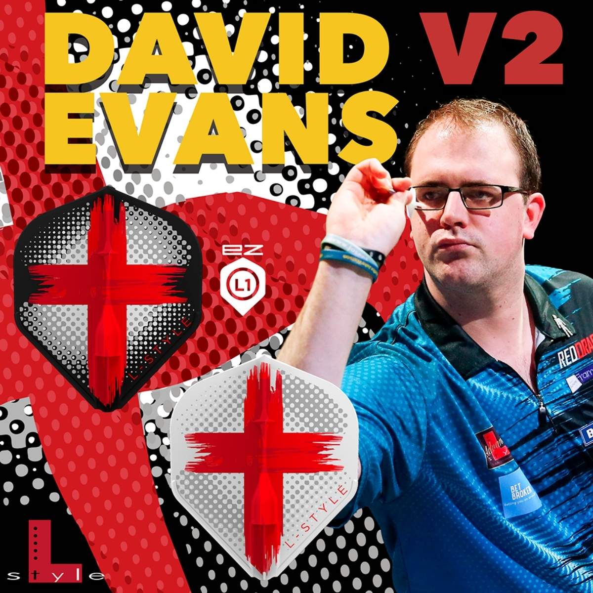 L-Style Darts L-Flight EZ L1 David Evans V2 White Flights