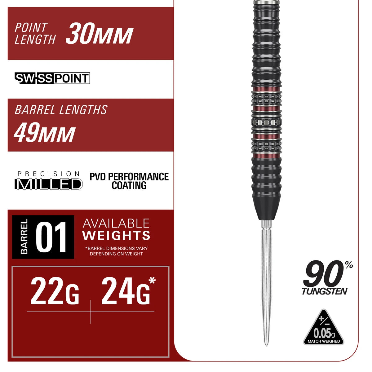 Target Japan Diamond G4 90% Tungsten Steel Tip Darts-4-22 GRAM-Premier Darts