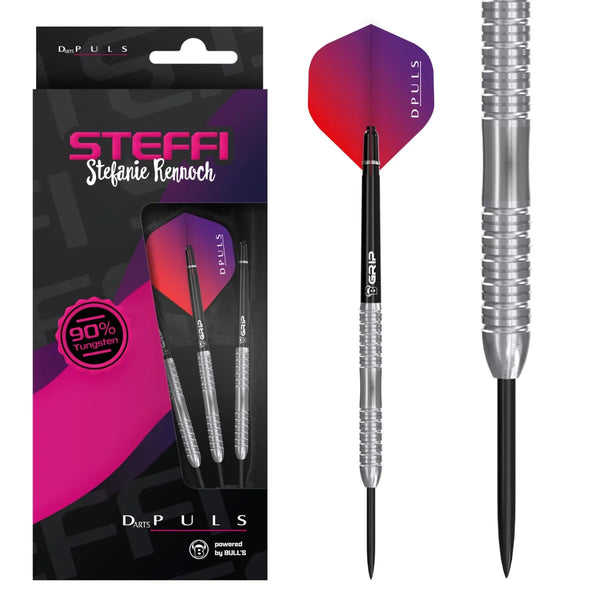 DPuls Steffi 90% Tungsten Steel Tip Darts-1-23g-Premier Darts