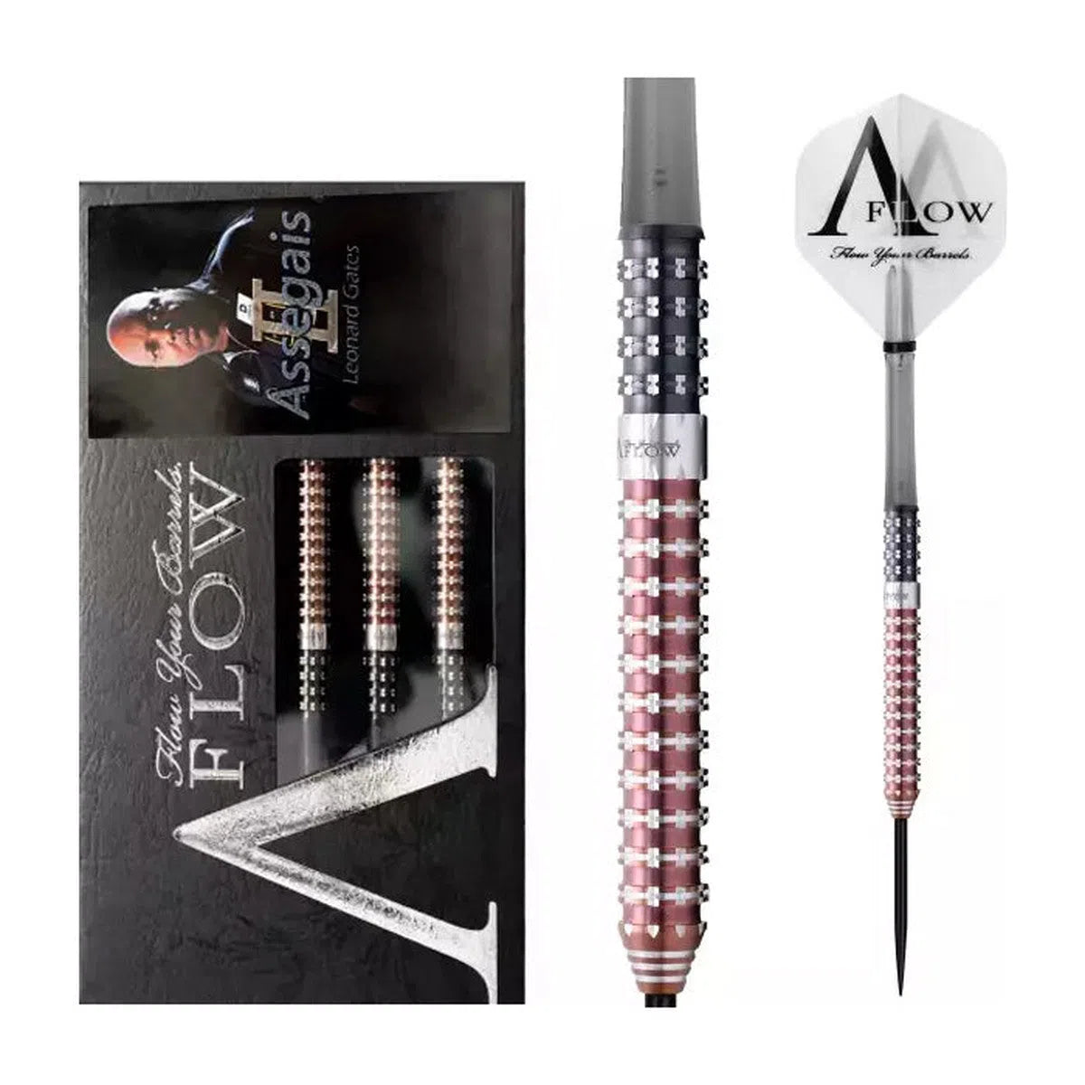 Dynasty Black Line  AFlow Leonard Gates Assegais 2 90% Tungsten Steel Tip Darts