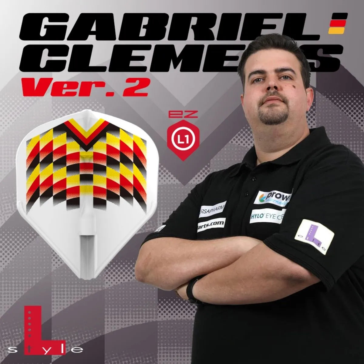 L-Style Darts L-Flight EZ L1 Gabriel Clemens V2 White Flights-2-Premier Darts