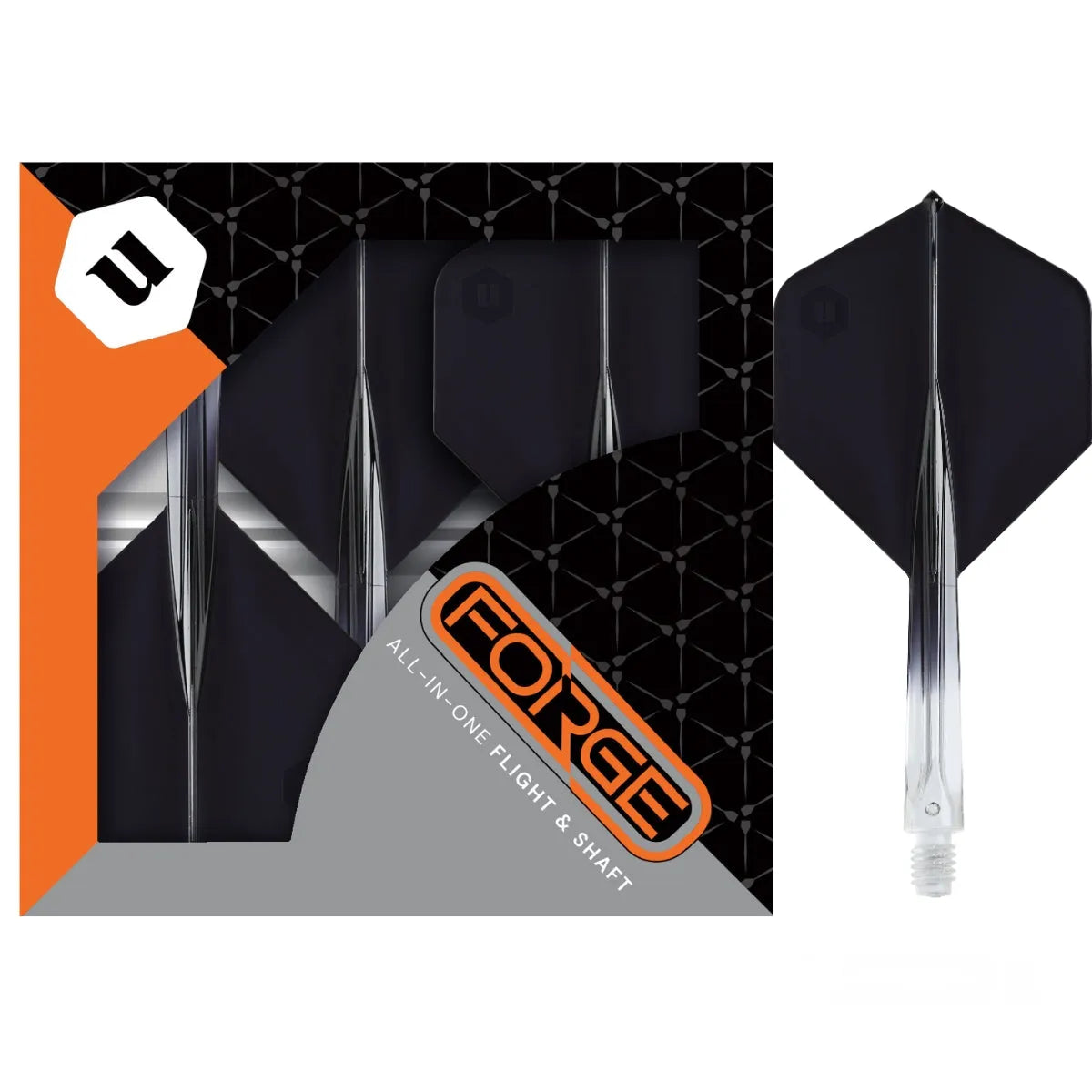 Unicorn Forge Plus Two-Tone All In One System-7-Clear Black-Long-Premier Darts