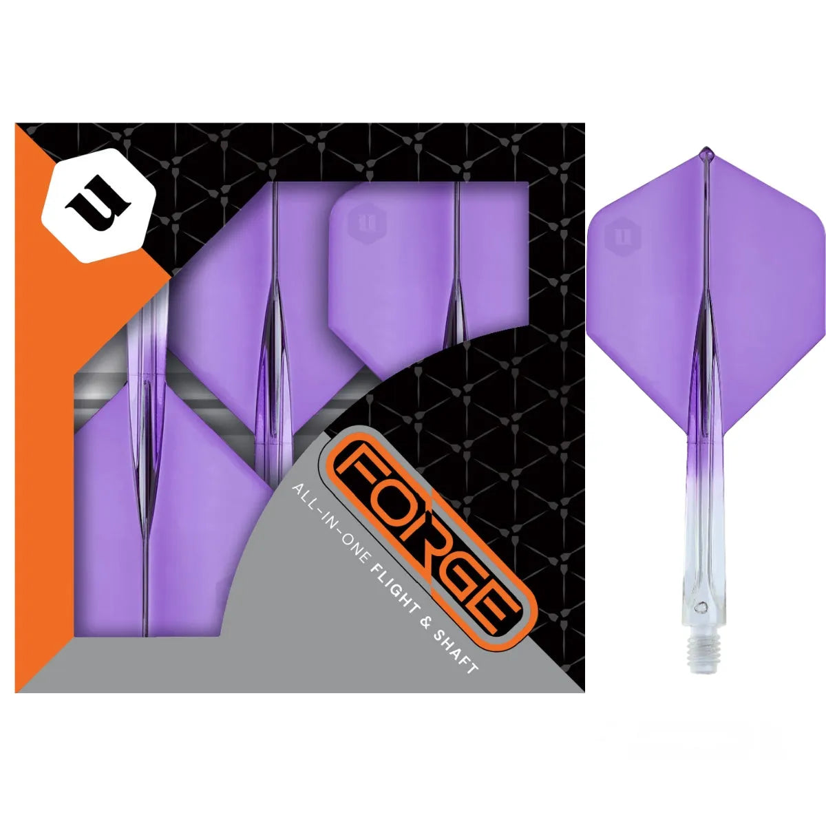 Unicorn Forge Plus Two-Tone All In One System-22-Clear Purple-Long-Premier Darts