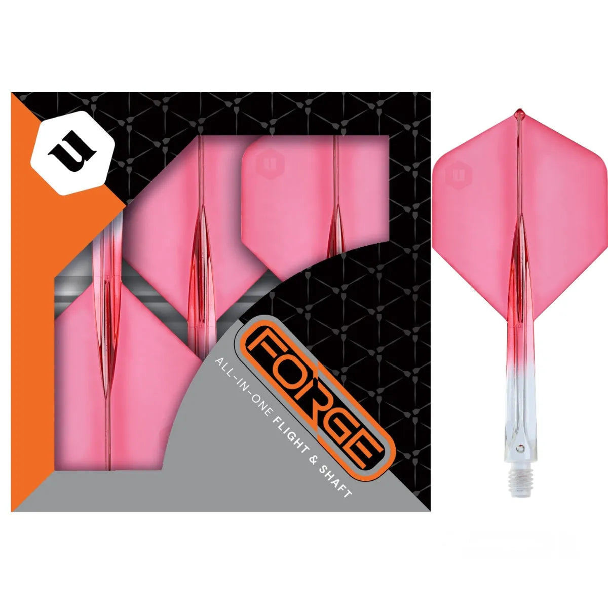 Unicorn Forge Plus Two-Tone All In One System-32-Clear Red-Long-Premier Darts