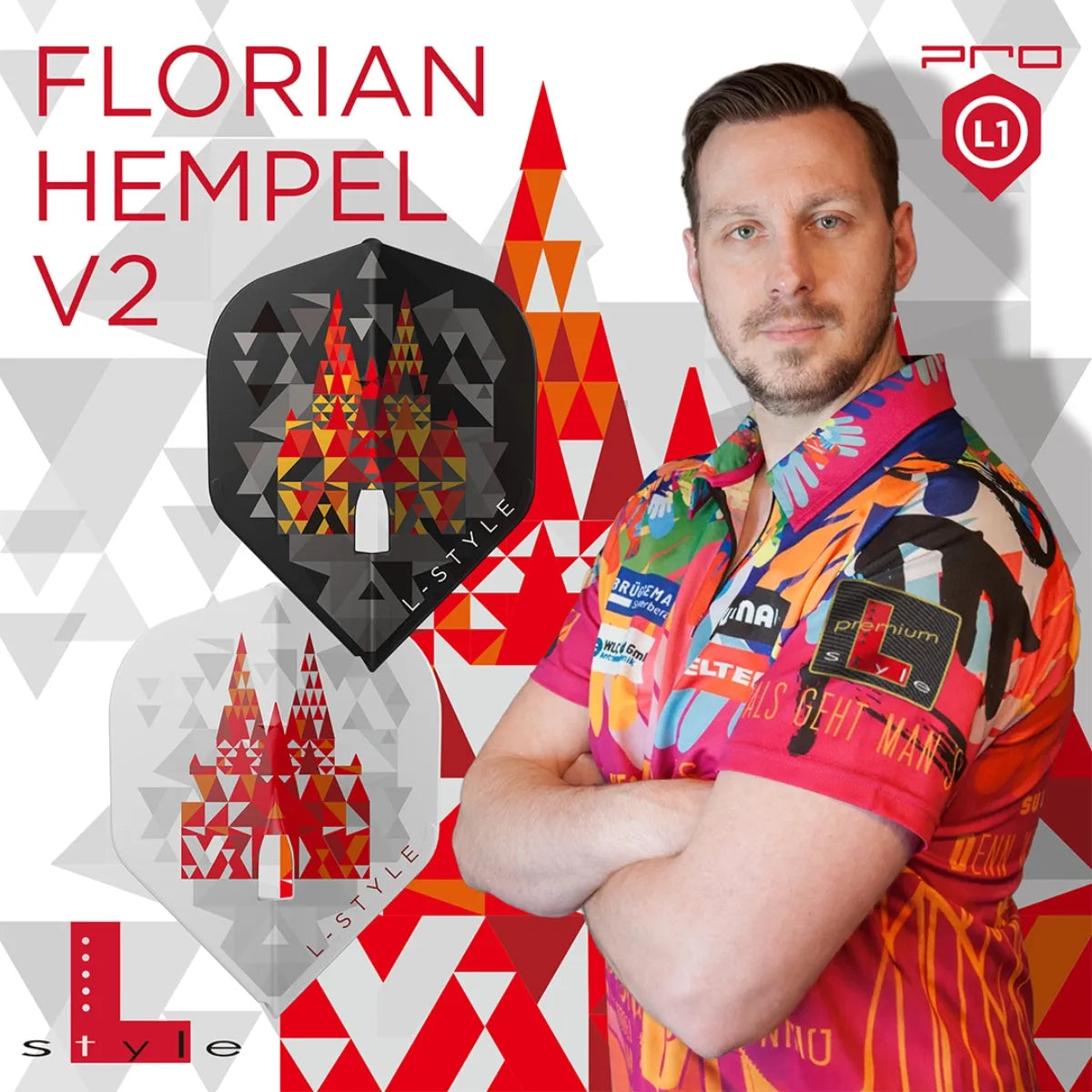 L-Style Florian Hempel L1 PRO V2 - White-4-Premier Darts