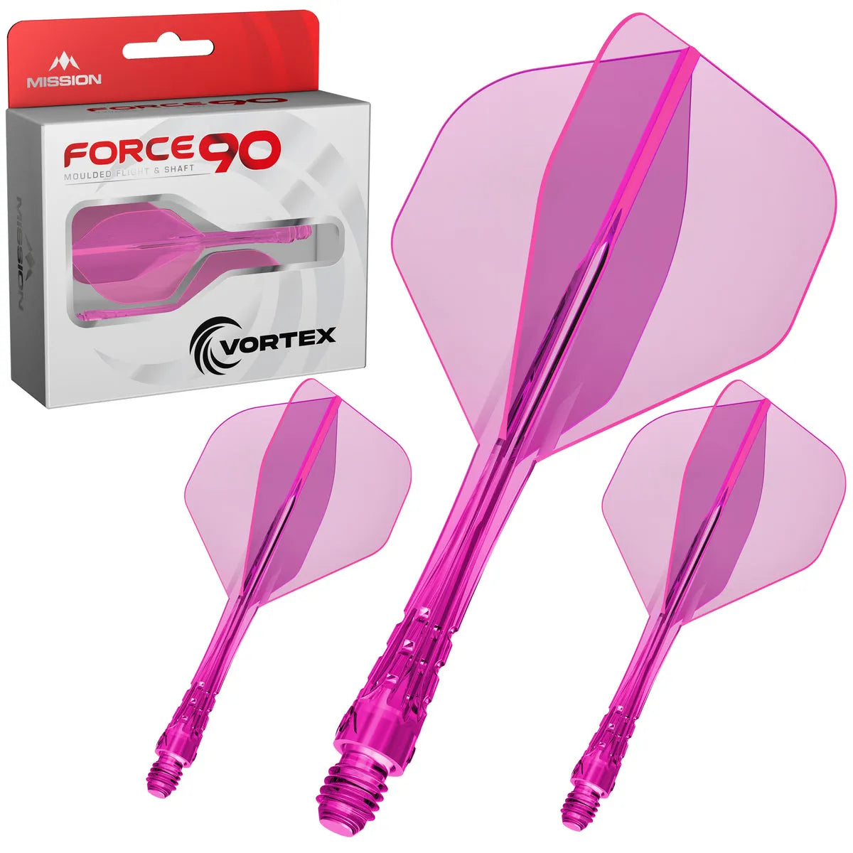 Mission Force 90 Vortex No2 Moulded Flight & Shaft-14-Neon Pink-Short-Premier Darts