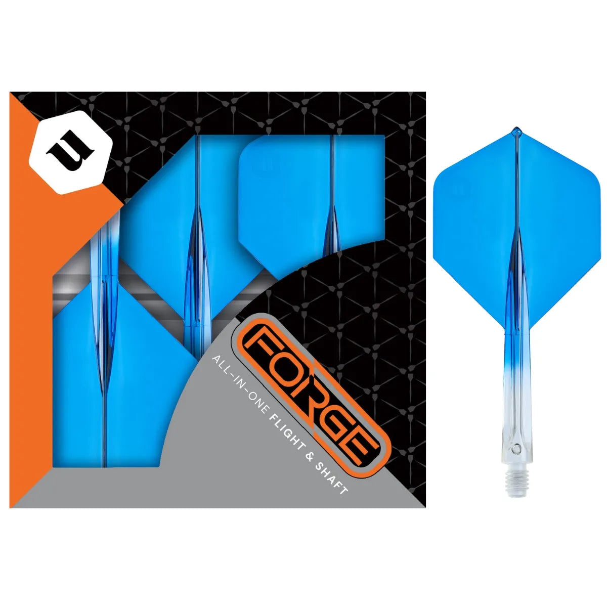 Unicorn Forge Plus Two-Tone All In One System-11-Clear Blue-Medium-Premier Darts