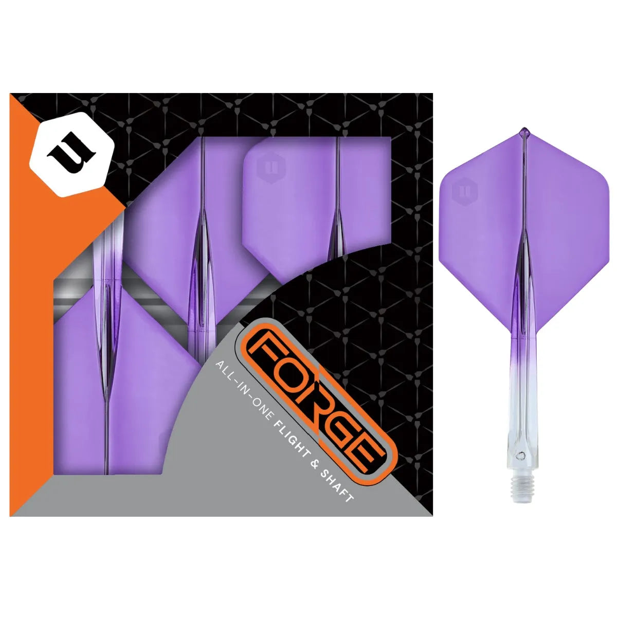 Unicorn Forge Plus Two-Tone All In One System-21-Clear Purple-Medium-Premier Darts