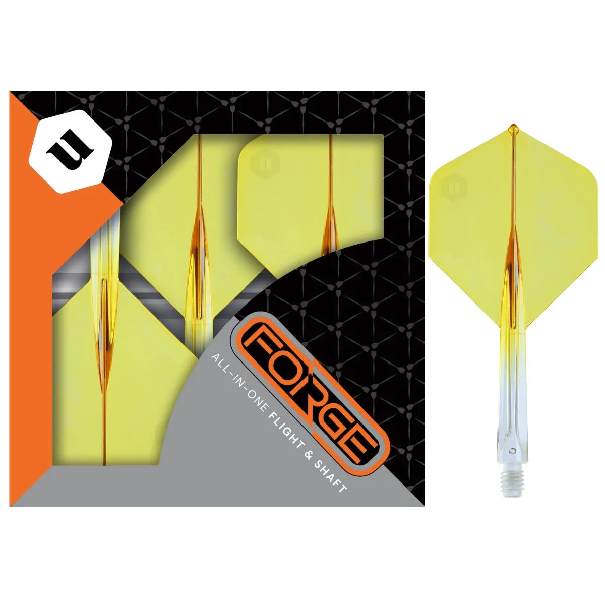 Unicorn Forge Plus Two-Tone All In One System-36-Clear Yellow-Medium-Premier Darts