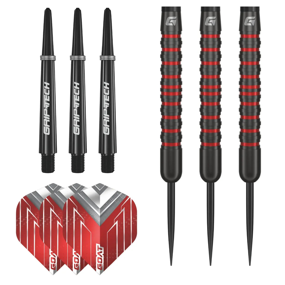 GOAT Podium Black & Red 80% Tungsten Steel Tip Darts-3-20 GRAM-Premier Darts