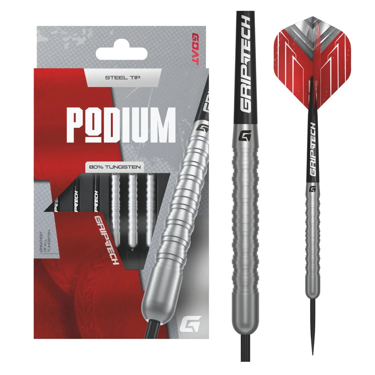 GOAT Podium Silver 80% Tungsten Steel Tip Darts