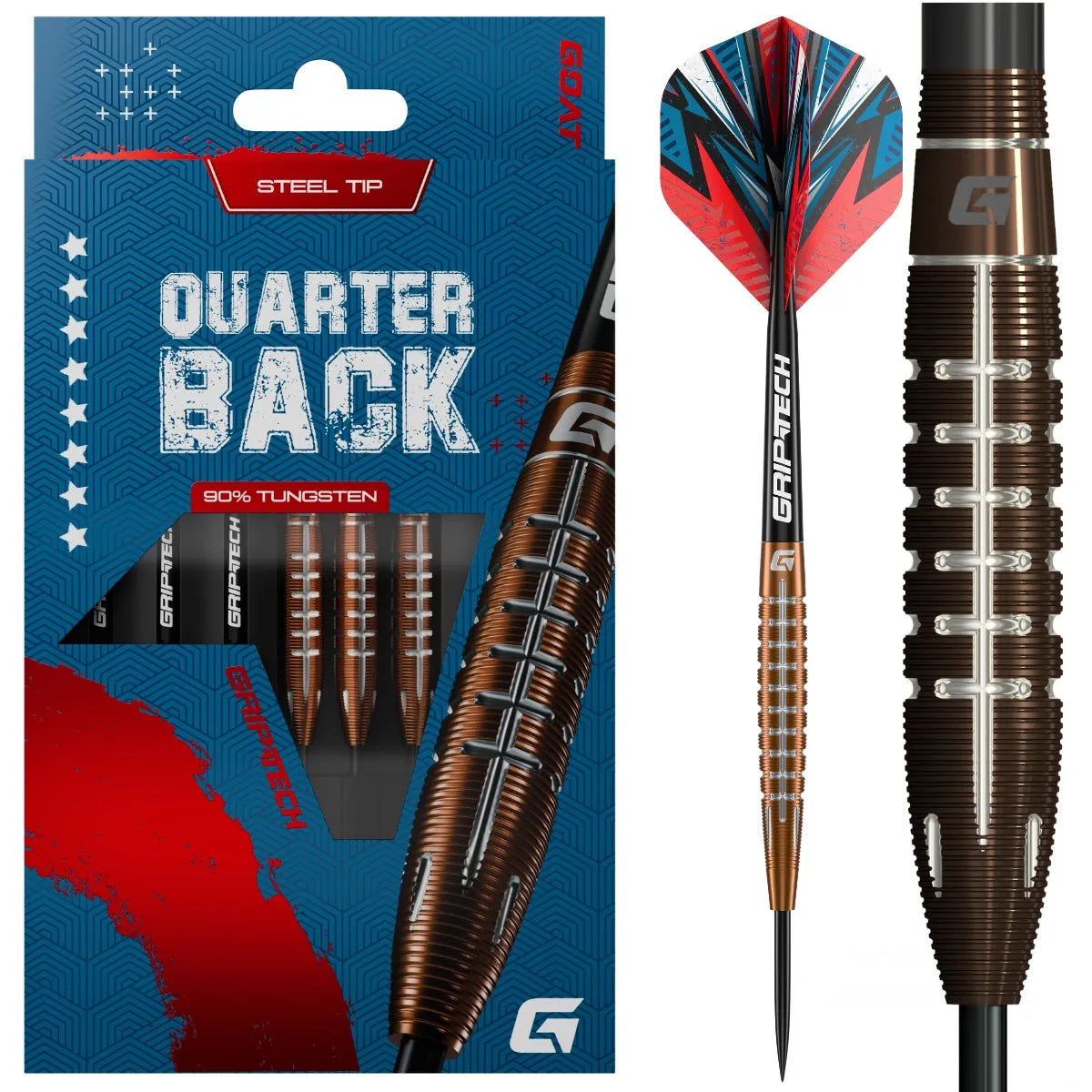 GOAT Quarterback V2 95% Tungsten Steel Tip Darts-1-24 GRAM-Premier Darts