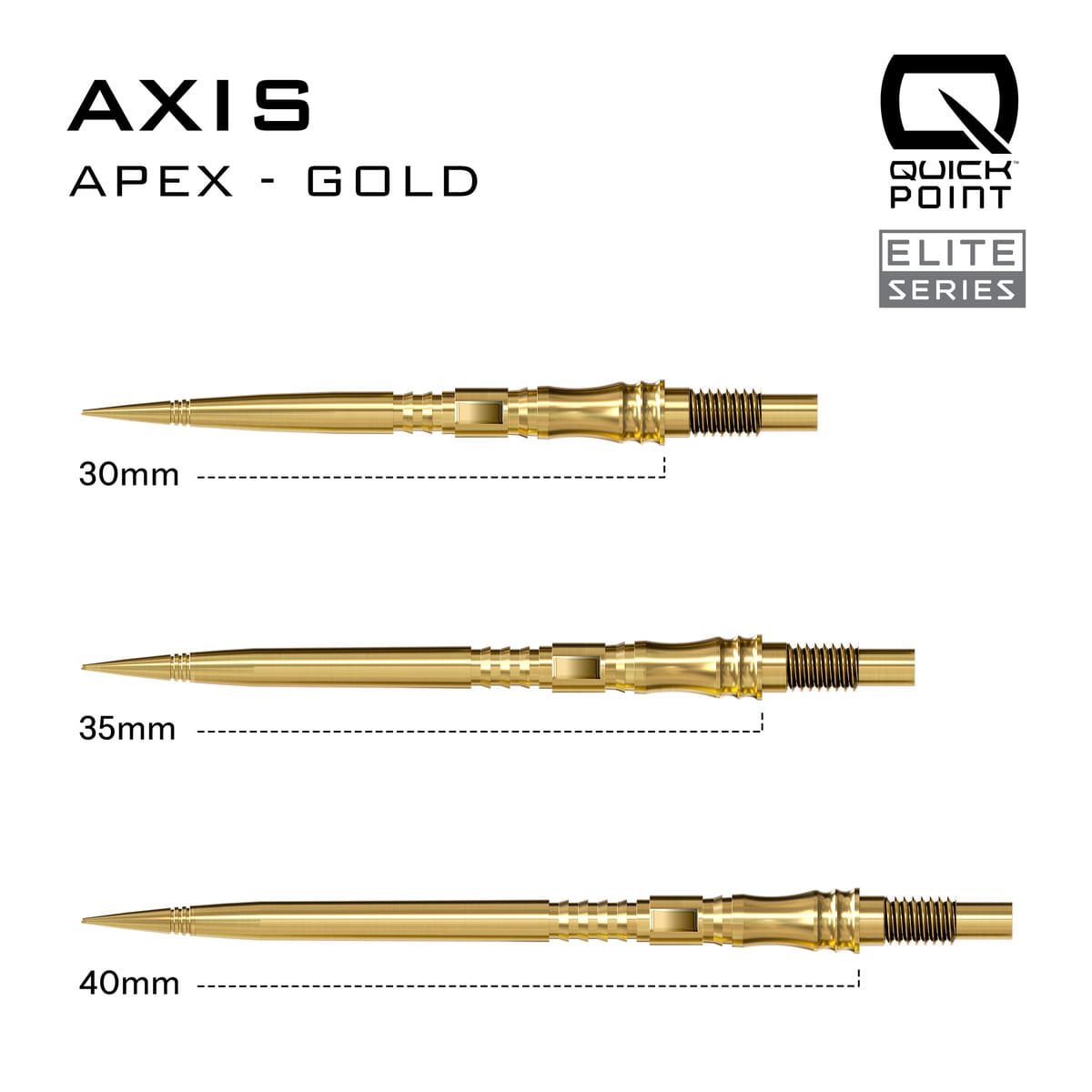 Harrows Apex Axis Elite Series Quick Points-14-Black-30mm-Premier Darts