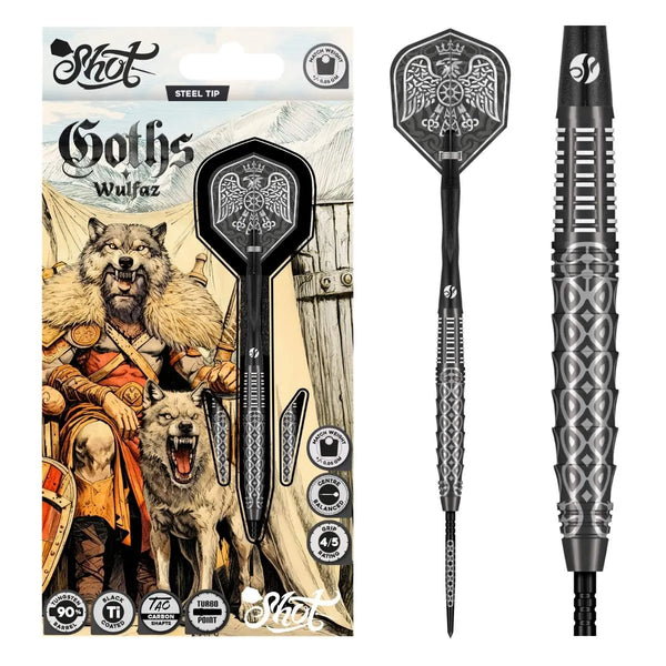 Shot Goths Wulfaz TP 90% Tungsten Steel Tip Darts-1-23 GRAM-Premier Darts