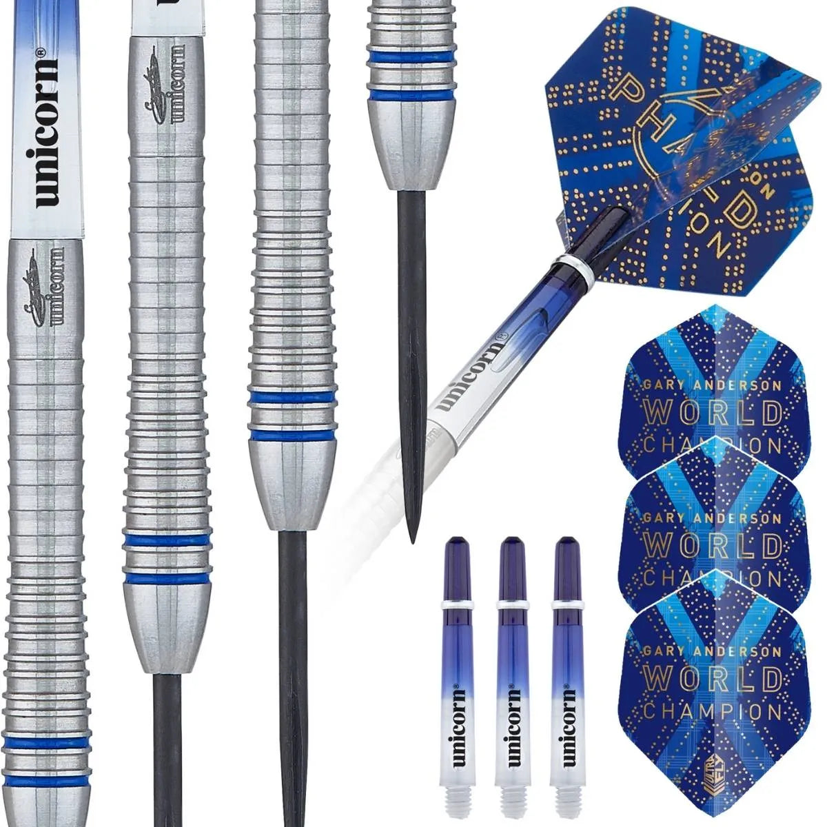 Unicorn Gary Anderson Phase 6 World Champion 90% Tungsten Steel Tip Darts-6-21 GRAM-Premier Darts