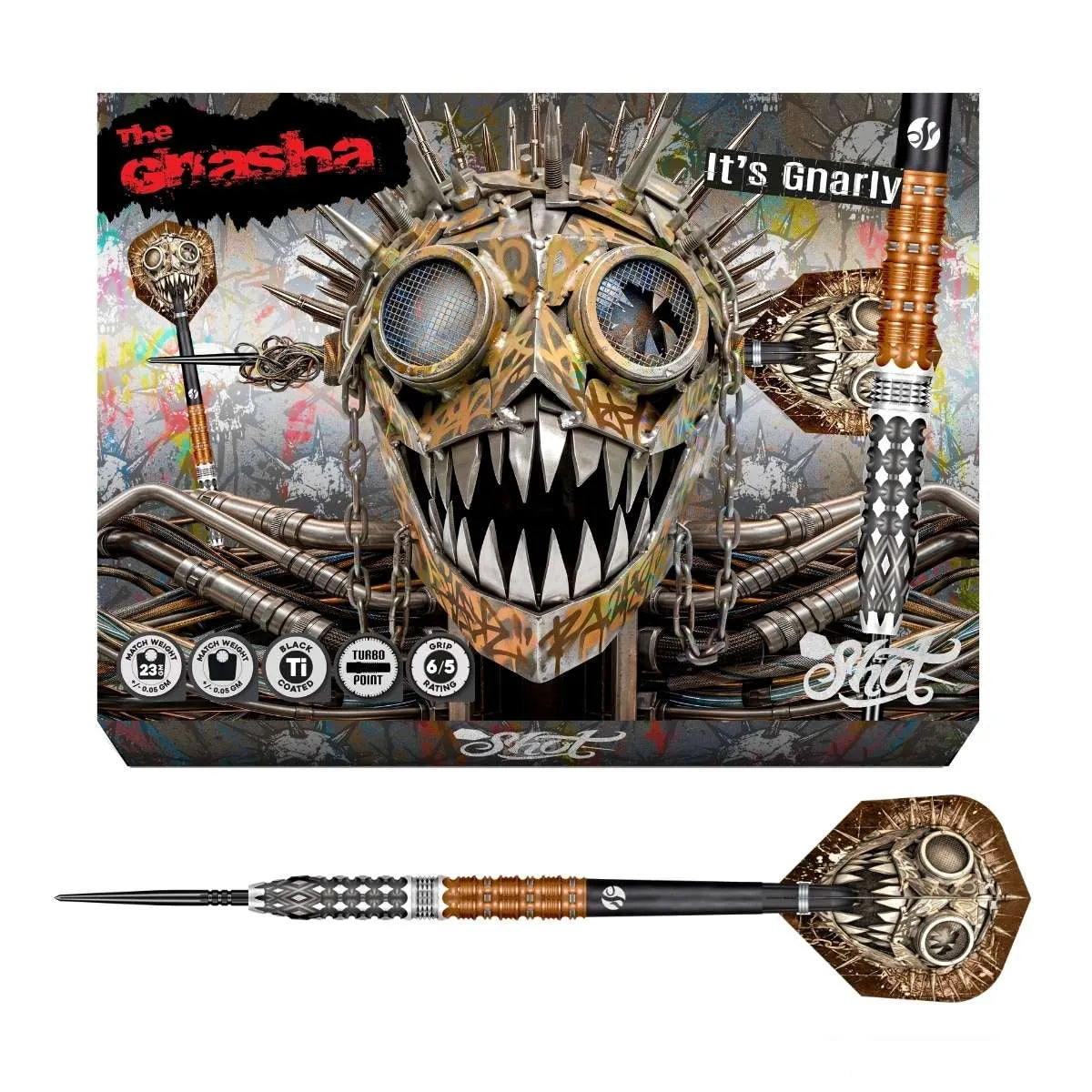 Shot Gnarly Gnasha TP 95% Tungsten Steel Tip Darts-1-23 GRAM-Premier Darts