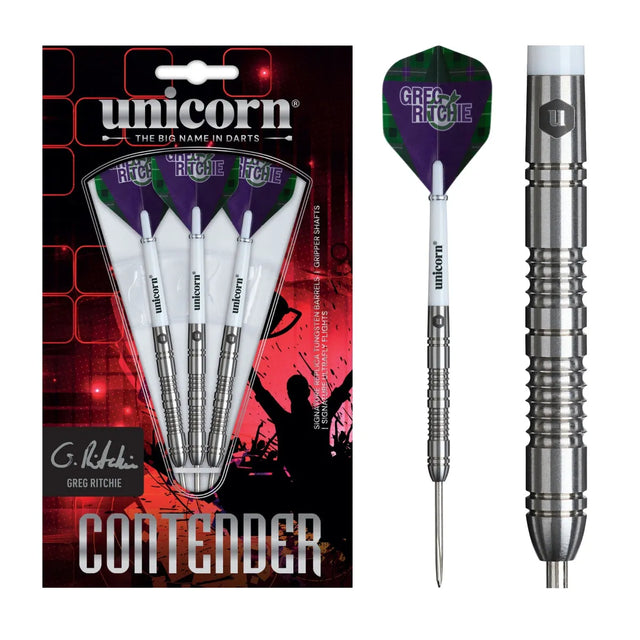Unicorn Greg Ritchie Contender 95% Tungsten Steel Tip Darts