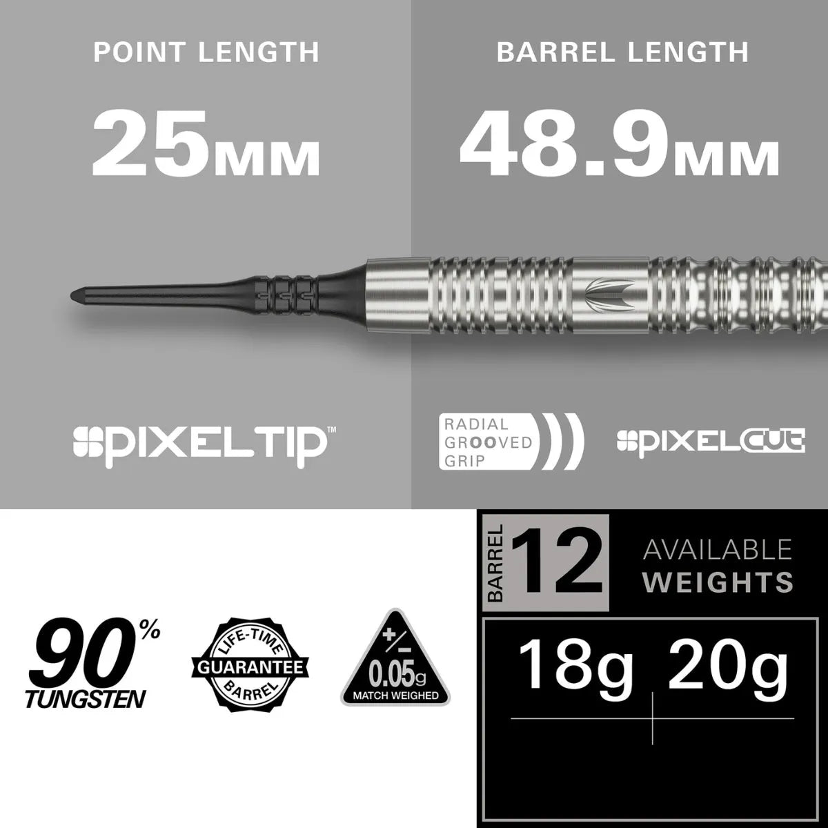 Target Darts Hydro 12 90% Tungsten Soft Tip Darts