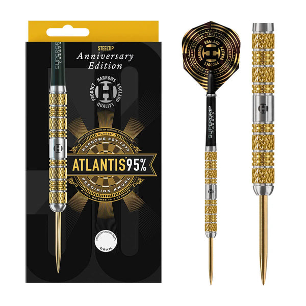 Harrows Atlantis Anniversary Edition 95% Tungsten Steel Tip Darts-1-22 GRAM-Premier Darts