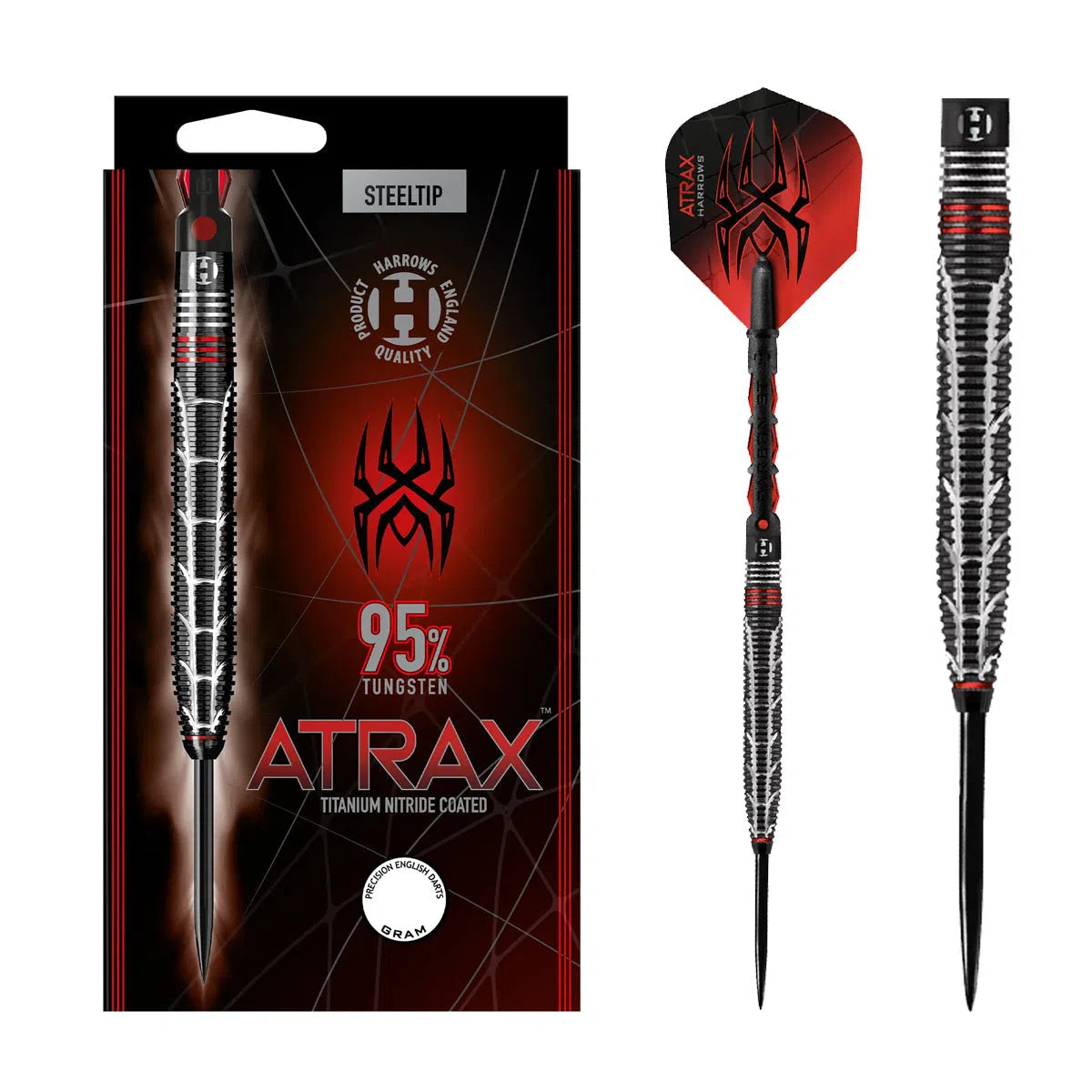 Harrows Atrax 95% Tungsten Steel Tip Darts