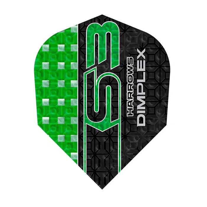 Harrows Dimplex S3 Standard Flights-2-Green-Premier Darts