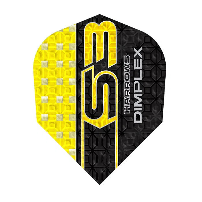 Harrows Dimplex S3 Standard Flights-5-Yellow-Premier Darts