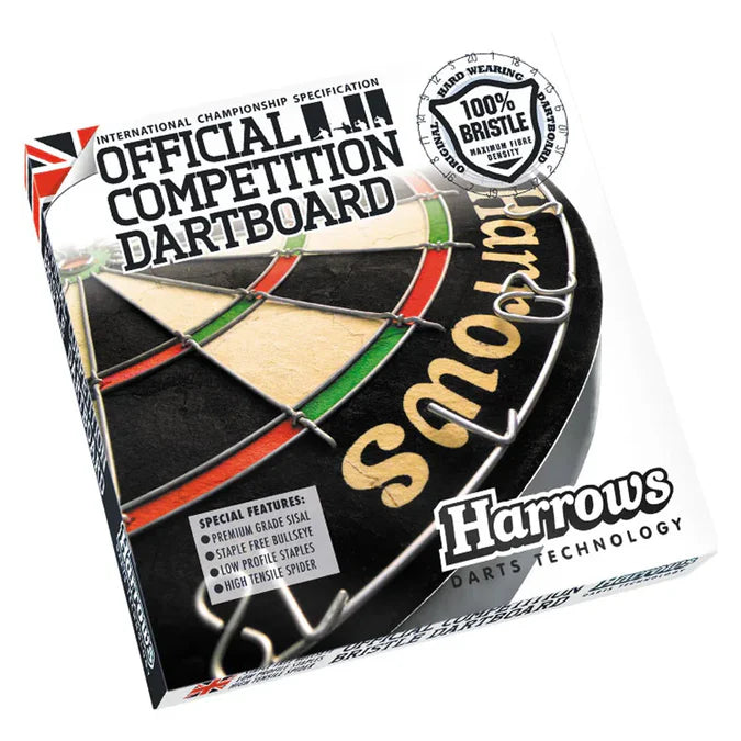 Harrows Official Competition Board, Trilight, Nylon Mat & Surround Bundle-4-Black-Premier Darts