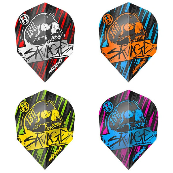 Harrows Savage Standard Flights-1-Aqua Pink-Premier Darts