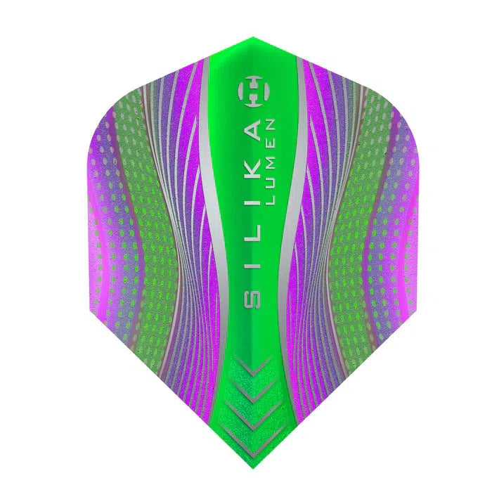 Harrows Silika Lumen Flights-15-Purple Green-No.6-Premier Darts