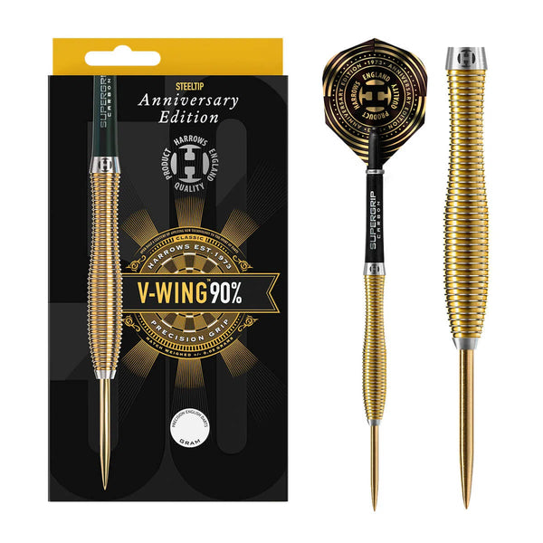 Harrows V-Wing Anniversary Edition 90% Tungsten Steel Tip Darts-1-21 GRAM-Premier Darts