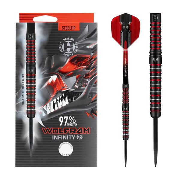 Harrows Wolfram Infinity 97% Tungsten Steel Tip Darts-1-21 GRAM-Premier Darts