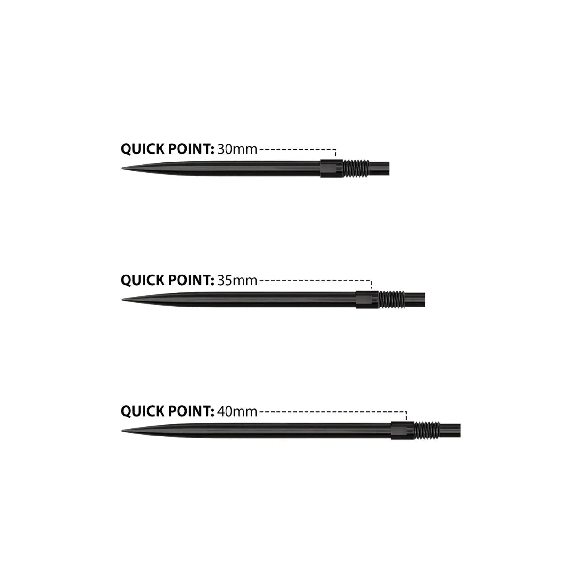 Harrows Smooth Quick Points-5-Black-30mm-Premier Darts