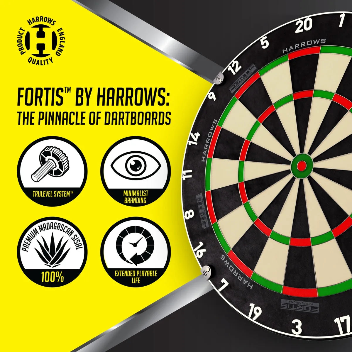Harrows Fortis Professional Dartboard-8-Premier Darts