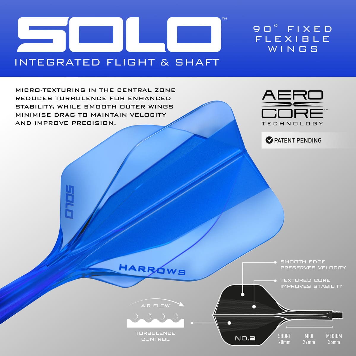 Harrows Solo 2 Integrated Flight and Shaft System-8-Black-Short-Premier Darts