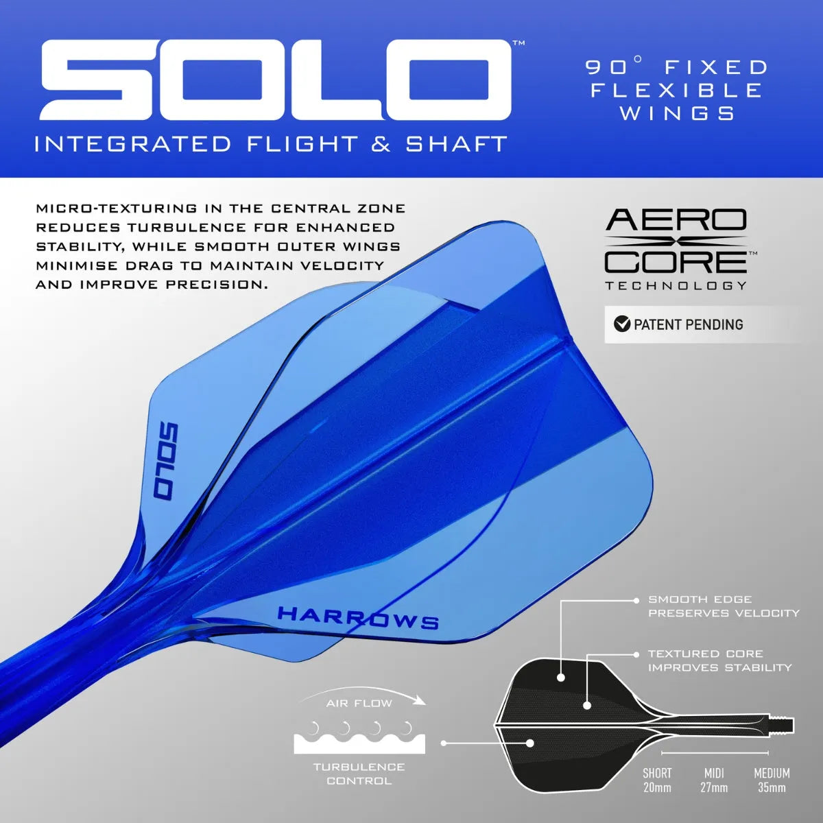 Harrows Solo Integrated Flight and Shaft System-8-Black-Short-Premier Darts