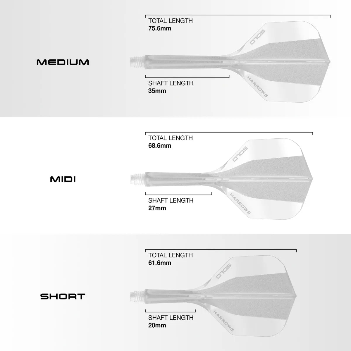 Harrows Solo Integrated Flight and Shaft System-14-Black-Short-Premier Darts
