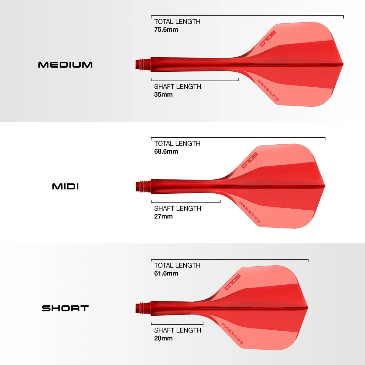 Harrows Solo Integrated Flight and Shaft System-18-Black-Short-Premier Darts