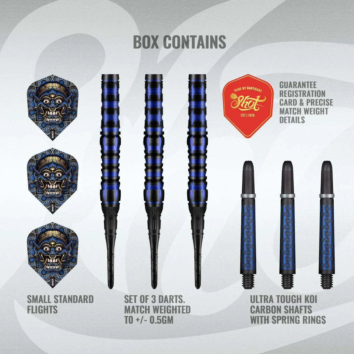Shot Tribal Weapon Java 90% Tungsten Soft Tip Darts-4-18 GRAM-Premier Darts