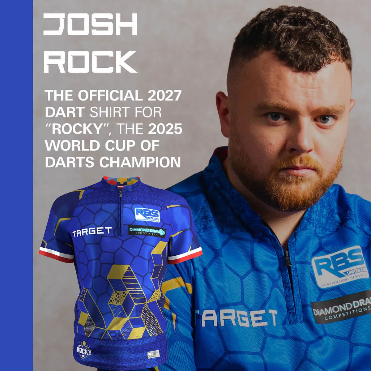 Target Darts Josh Rock 2027 Player Shirt-3-8 Years-Premier Darts