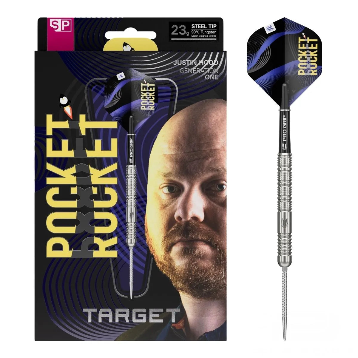 Target Darts Justin Hood G1 SP 90% Tungsten Steel Tip Darts-1-23 GRAM-Premier Darts