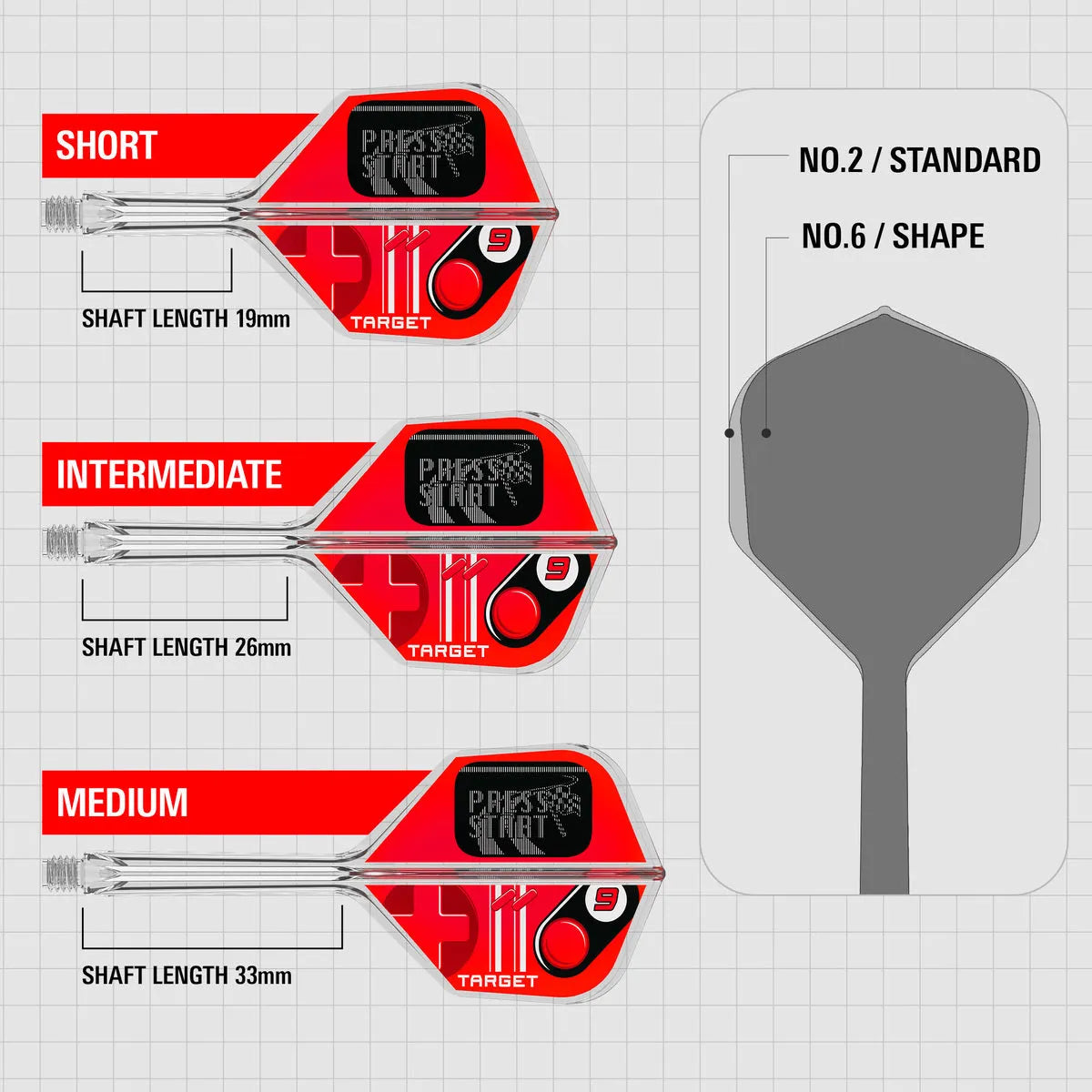 Target Darts Press Start K-Flex Flight System No2-3-Short-Premier Darts